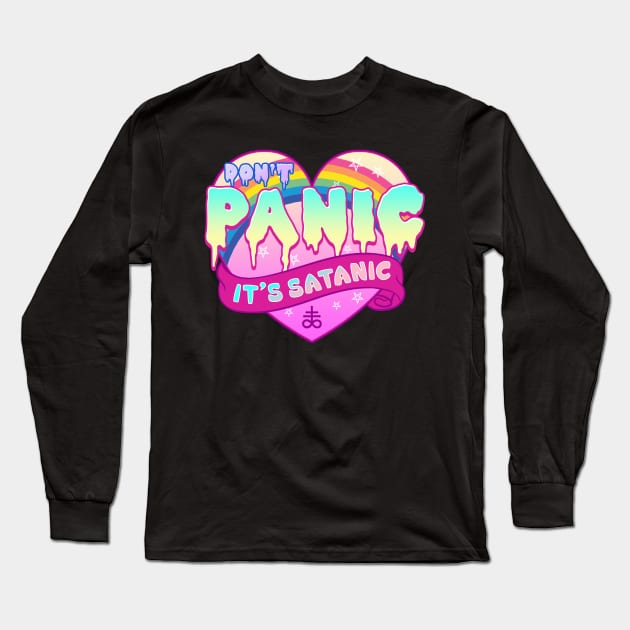 Don't Panic It's Satanic - Cute Pastel Goth Gift Long Sleeve T-Shirt by biNutz